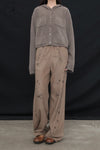 Mutedance 24 Autumn and Winter Loose Silk Cashmere Flower Dye Trousers MD-MD24FW52-CELADON MD24FW50